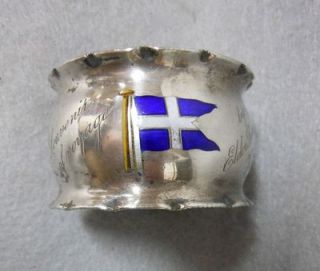 c1902 Sterling Napkin Ring from Ship Elder Dempster R M S Akabo