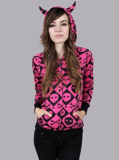 ABBEY DAWN AVRIL LAVIGNE AAARRGYLE SKULL HORN HOODIE NWT S+ free gift