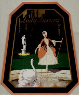 1920s Lady Luxury Perfume Label Lynas Perfumer L K