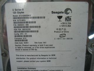 Seagate U Series 9 120 GB 3 5 Hard Drive ST3120025ACE 9W6023 006