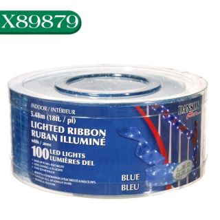 Danson Decor Lighted Ribbon 100 LED Lights X89879 Blue