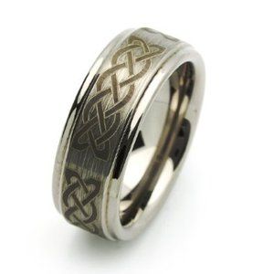 8MM Comfort Fit Tungsten Wedding Band Celtic Knot Engraved Ring (Size