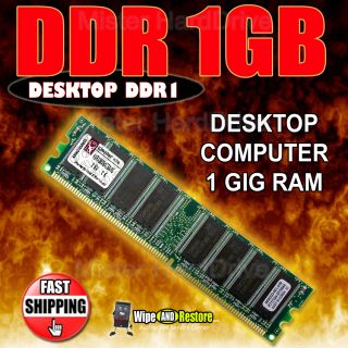 1GB Kingston DDR Desktop Ram   1x1 Gig Chip   Non ecc   DDR1   KTD4550