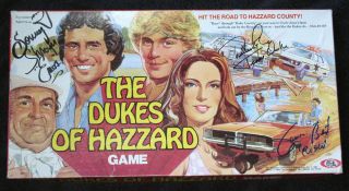 DUKES OF HAZARD BOARD GAME SIGNED DENVER PYLE JAMES BEST SONNY SHROYER