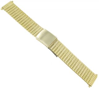  Steel 10K Gold Plated Vintage Deployment Buckle Watch Band