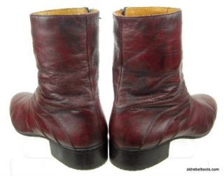 Mad Bad Marquez de Leon Black Cherry Glove Leather Ruched Half Ankle