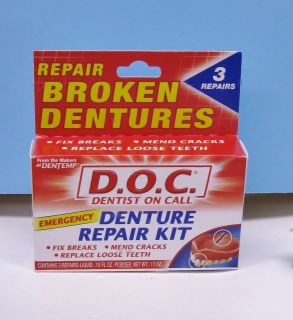 Denture Emergency Repair Kit for Broken Acrylic Dentures New