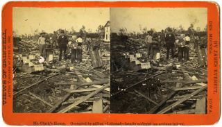  , Iowa 1882 Tornado Stereoview by James Everett of Des Moines, Iowa