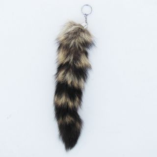 Davey Crockett Mountain Man Raccoon Tail Key Chain Coon Skin Racoon