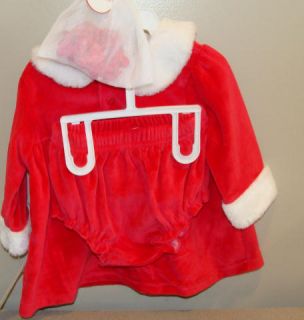 Little Wonder Girls Baby Infant Red Dress Set Headband First Christmas