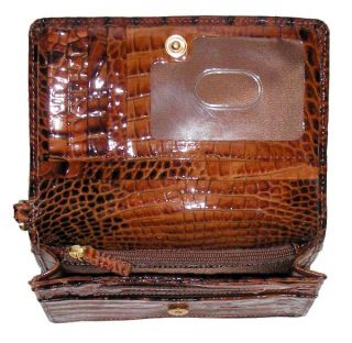 Brahmin Glossy Pecan Melbourne Debi Travel Wristlet Wallet iPhone Case