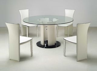 Chintaly Imports Deborah Round Glass Dining Table