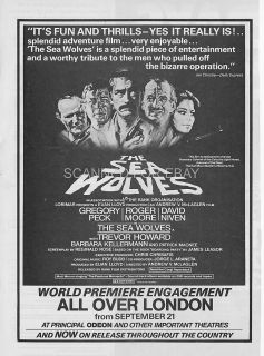 The Sea Wolves Roger Moore Gregory Peck David Niven RARE UK Premiere