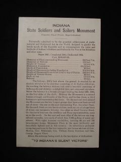 Indianapolis Indiana Monument s s Card 1902 Dedication