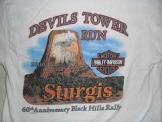  Black Hills Rally Devils Tower Run Sturgis T Shirt Large