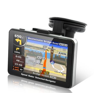 GPS Navigator Radarbot 5 inch 4 GB Built in Speed Radar Detector
