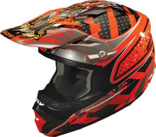 Fly Racing Trophy Lite Adult Helmet Orange Black Silver SM XXL