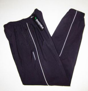 Diadora Mens Warm Up Athletic Soccer Pants Sweats Black M Medium $45