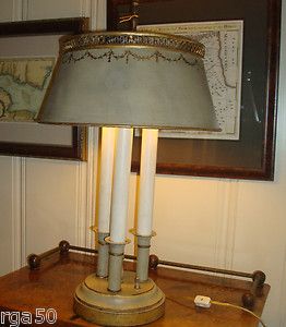 Vintage Country French Handpainted Tole Table Lamp