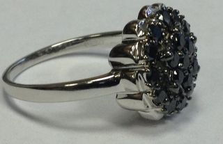  00ct Beautiful Black Round Diamond Cluster Ring, 9k White Gold