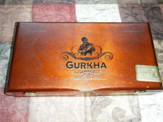 Vintage Large Gurkha Cedar Wood Cigar Humidor Box