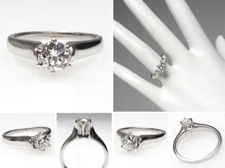Estate Eco Friendly Diamond Solitaire Engagement Ring 6 Prong Solid
