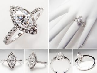 vvs f marquise diamond halo engagement ring 14k white gold sku dia987