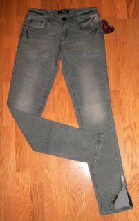 Abbey Dawn Avril Lavigne Gray Studded Skinny Jeans New
