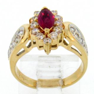 14k Genuine Ruby Diamond Cocktail Ring $2 950 Retail