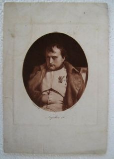 Delaroche French Antique 19th C Stone Print Napoleon