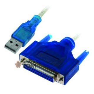 New 6ft USB to Printer DB25 Parallel Port Cable Adapter Blue Combo of