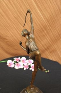 Signed Bronze Art Deco Statue Diane Sculpture Mythology Figure
