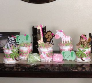 Diaper Cake Mini  Two Item   Baby Shower Centerpieces / Gifts
