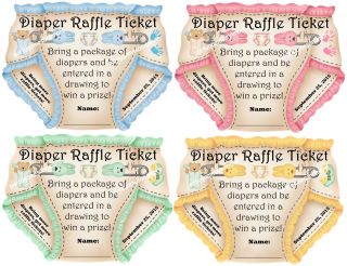 Unique Personalized Diaper Raffle Tickets Baby Shower Invitation