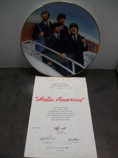 Delphi Beatles Collector Plate Hello America