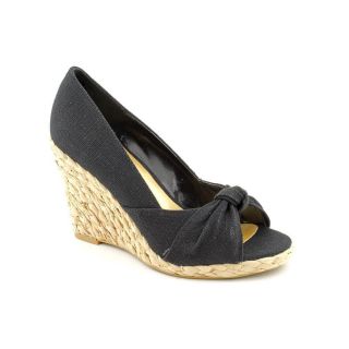 Diba Dandi Lion Womens Size 9 5 Black Open Toe Canvas Wedges Shoes