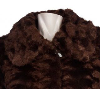 Dennis Basso Brown Sculpted Faux Fur Mink Coat 2X