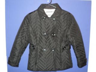  Girls Size S (7/8) Lightweight Quilted Jacket Black Button Front