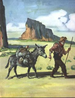  Burro Cowboy Horse Print 1951 w Dennis