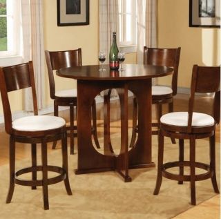 New 5 Piece Dining Room Furniture Set Counter Height Table 4 Swivel
