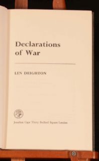 1971 Declarations of War by Len Deighton First English Edition