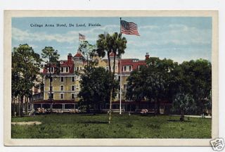 Deland FL College Arms Hotel Vintage Florida Postcard