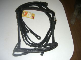 Discontinued Items English Bridle Braided Brow Noseband COB Size Black