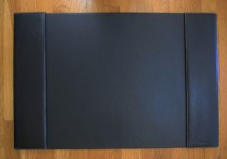 levenger black leather morgan pocket desk pad