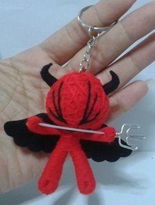 Red Devil Size 3 String Voodoo Doll Collectibles Key Chains Handmade