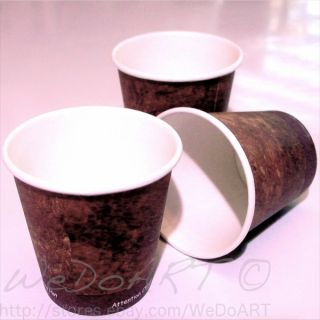 50 Coffee cups  Disposable paper cups 4oz 110ml For espresso Brown