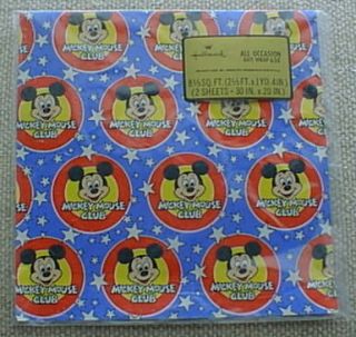VINTAGE Disney MICKEY MOUSE CLUB, Hallmark Gift Wrap, Wrapping paper