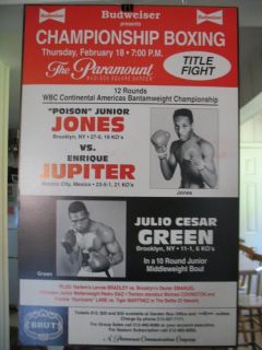 1993 Junior Jones vs Enrique Jupiter Vintage Boxing Poster New York