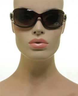 DG Eyewear Brown Frame Oval Vented Split Design Hot Fashion Sunglasses
