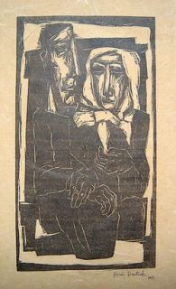 Boris Deutsch Signed 1931 Woodcut Listed